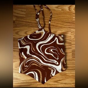 Hollister Brown and Cream Patterned Camisole